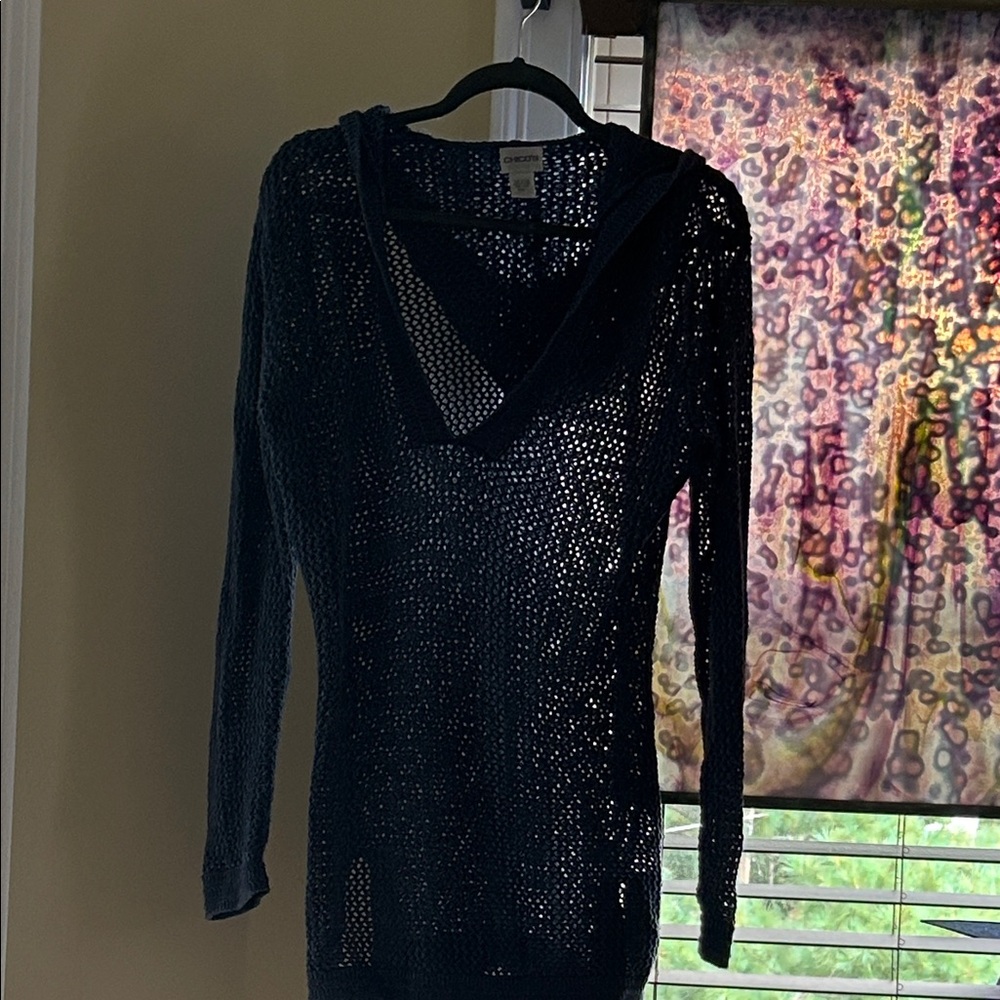 Chico's Black Open-Knit Sweater